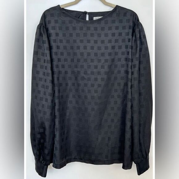 *RARE* VTG XL 1X *Givenchy*  PLUS Size Silk Blouse - Picture 1 of 6